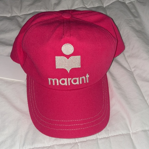 ISABEL MARANT fuschia pink Tyron embroidered cotton-canvas baseball cap - Picture 6 of 10